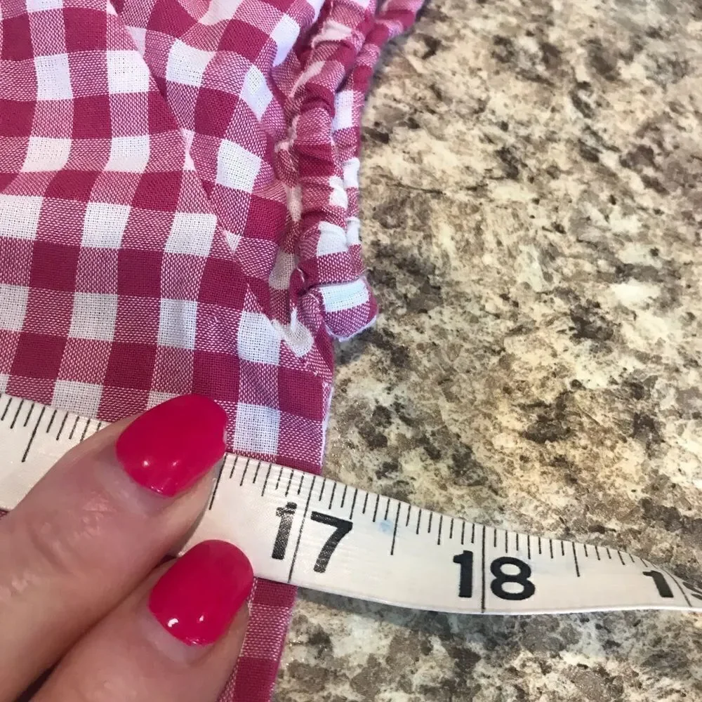 Uniqlo Girls Size 11 Pink White Checkered Dress